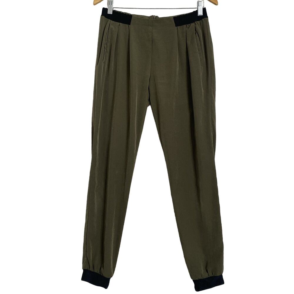 Barney’s New York Army Green & Black Joggers Zipper Back Pocket pants Size 2